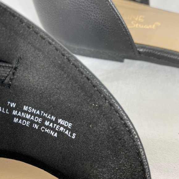 Madeline Stuart Nathan Flats Black Toe Strap 7W - Picture 9 of 9